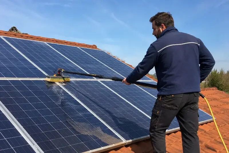 Nettoyage et entretien de panneaux solaires au Busseau